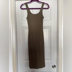 Dynamite Ribbed Dress - Olive Green